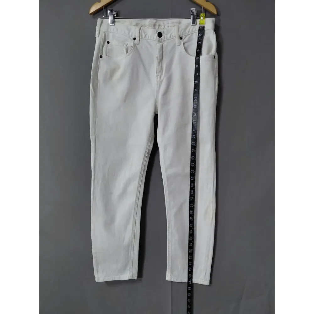 Eddie Bauer White Boyfriend Stretch Jeans Women Relaxed Denim Size 6